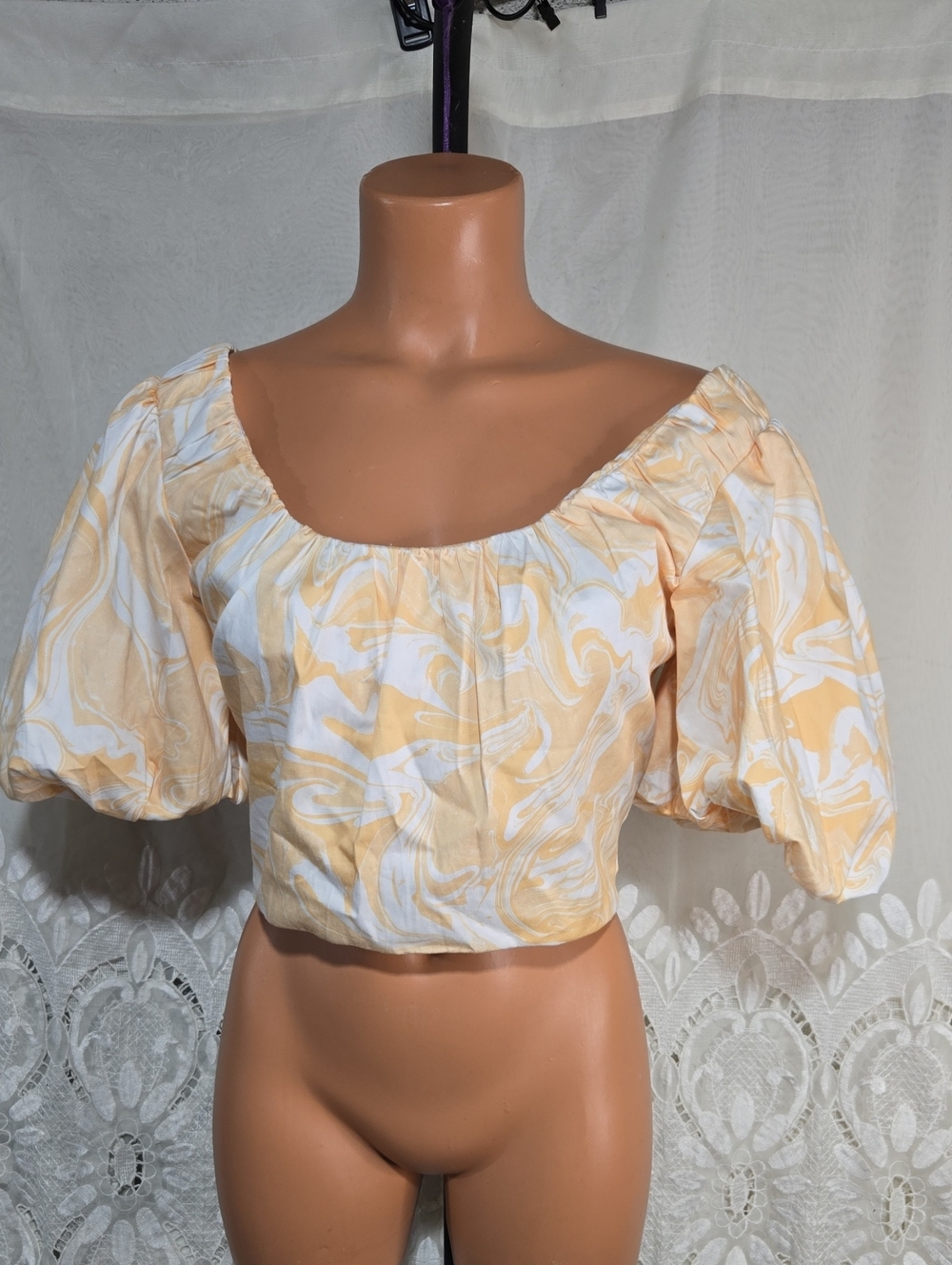 Revolve Aiifos Yellow Cropped Top Size Medium